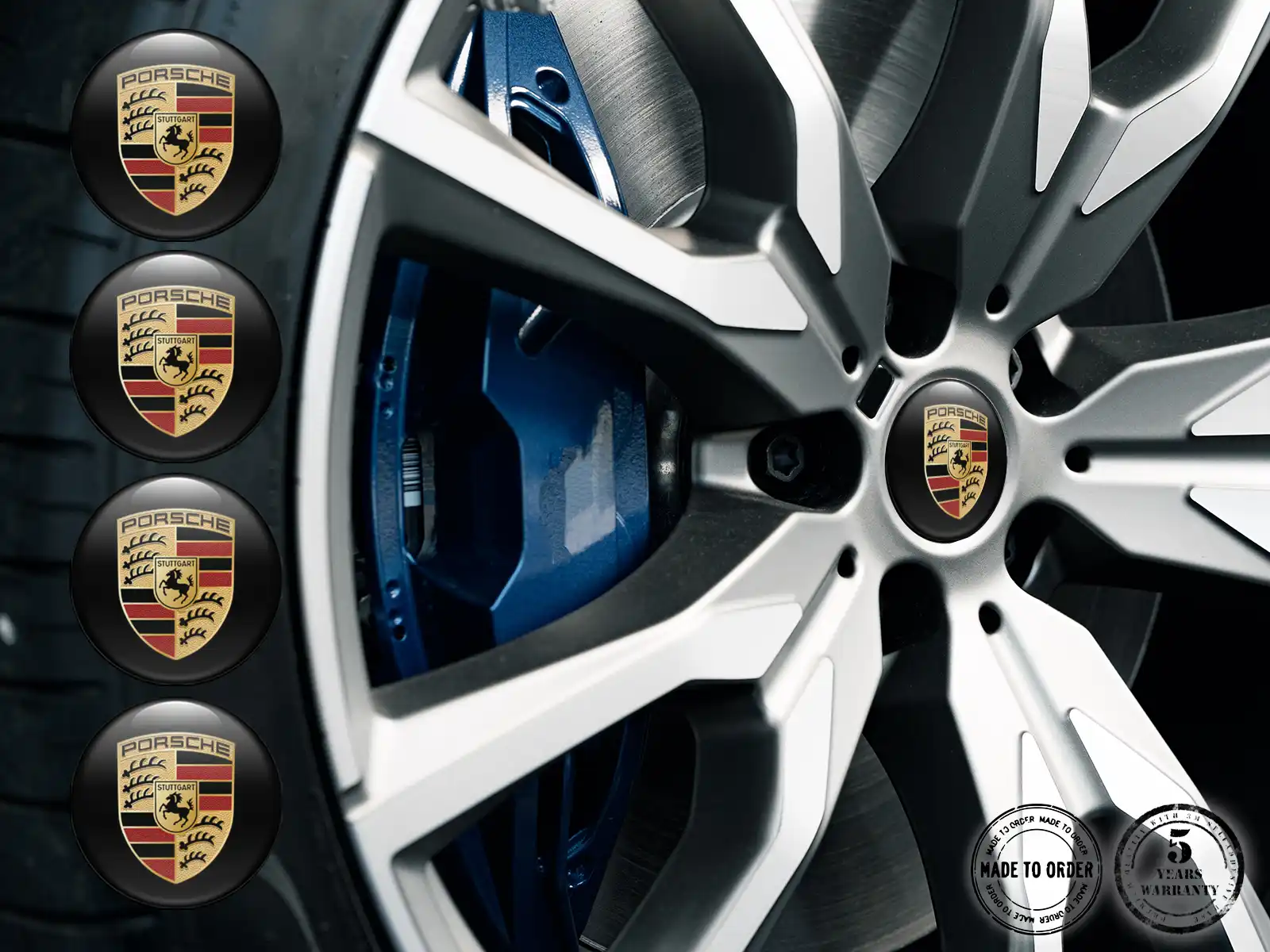 Porsche Pegatinas de Aro para Autos Emblemas de Resina Custom
